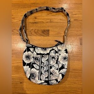 Vera Bradley Camellia Floral Clara Shoulder Purse or Crossbody Black White